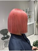 ボブ×ピンクカラーダブルカラー成増