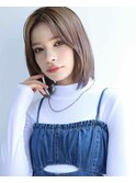 ワンレンボブ×顔周りレイヤー