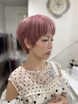 アルファバイオリカ(ALPHA by ORIKA) ハイトーンピンク×ショートヘア