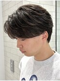 フェザーパーマツーブロックショートセンターパートビジネス