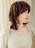 小顔ウルフパーマくびれミディアムレイヤーTc4川口20代30代40代