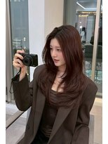 ラル 立川南口(lar) 韓国お姉さんレイヤー_黒髪小顔オリーブグレーココアベージュ