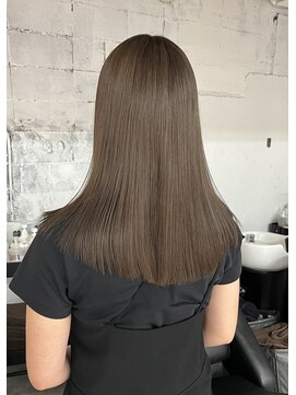 艶髪ダブルカラーヘーゼルベージュオリーブベージュ髪質改善
