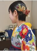 成人式ヘア/ボブ/ダブルカラーインナーカラーケアブリーチ