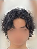 波巻きパーマセンターパートスパイラルパーマ