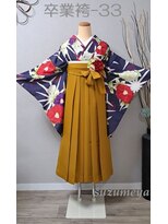 きものサロン すずめ屋&nbsp;レンタル番号　卒業袴-33　ストライプ　　（袴、帯色変更可）