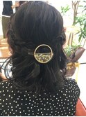 ルーズ編み込みハーフアップ