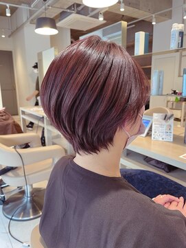 アース 東戸塚店(HAIR & MAKE EARTH) 大人可愛いショート×ピンクブラウン 20代/30代/40代/50代