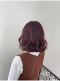レイヤーボブニュアンスパーマ×くすみピンクフェイスレイヤー