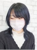 【ブリーチ1回】襟足長めウルフ//ネイビーカラー♪