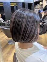 ネイビー(NAVY)&nbsp;☆ ピンクベージュハイライト／白髪ぼかし／ボブ☆