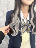 シルバーアッシュエクステ/シールエクステ/レイヤーエモージュ
