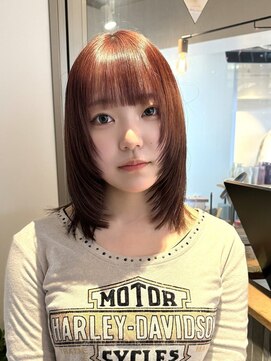 ラフ 新宿(Laff) 新宿セミディ/ボブレイヤー/顔周りレイヤー/暖色カラー/ボルドー