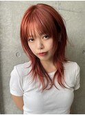 シャギーレイヤー/ハッシュカット/オレンジブラウン/ブラウン