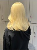 11149ホワイトブロンド韓国風巻きワンホンヘアホワイトアッシュ