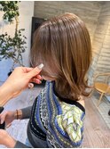 ニュアンスカラーくすみベージュシークレットハイライトブラウン