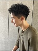 メンズナチュラルショートソフトツイストスパイラルパーマ
