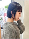 切りっぱなしボブ　ワンレン　ぱっつん　ボブヘアー