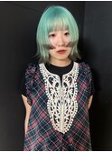 mint × grey × 姫カット