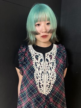 キー(kii) mint × grey × 姫カット