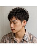 束感ツーブロックショート　20代 30代 40代 50代 60代