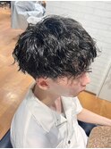 爽やかメンズ☆無造作ツーブロックマッシュナチュラル黒髪