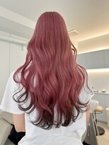 ノラ ウメダ(NORA UMEDA)&nbsp;【chiaki】ピンクベージュ裾カラーハイトーンケアブリーチピンク