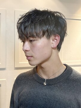 ビアンコ(bianco produce by L'Aube) ツイストシャドウパーマ ラウンドマッシュ ミニウルフ