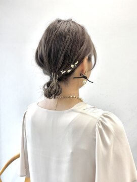ヘアー アイス 御器所本店(HAIR ICI) ヘアセットヘアアレンジシニヨンボブブラウンカラー