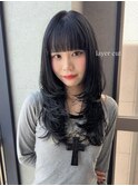 レイヤーカット　ロングヘア　ブルーブラック#浜松駅#カラー