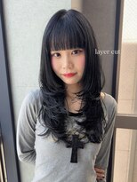 シエンゴールド(CIEN gold)&nbsp;レイヤーカット　ロングヘア　ブルーブラック#浜松駅#カラー