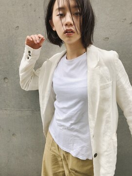 フィルムス 銀座(FILMS) レイヤーカット/デザインカラー/ウェットヘア/オリーブベージュ