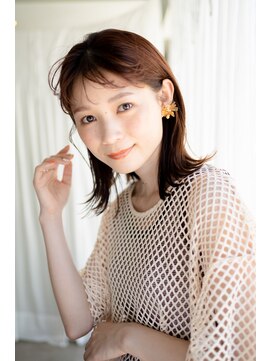 マグノリア(MAGNOLIA) 前髪パーマでもっと可愛く!シンプル外ハネミディ・・・HINATA