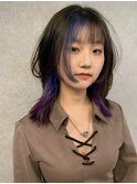 【 ミディアムウルフヘア × デザインカラー 】浅野美紀