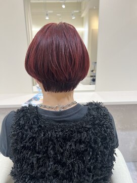 シエル 大分中央町店(CIEL) ブリーチありWカラー×ワインレッド