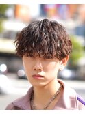 微分け縦落ちパーマツイストスパイラルパーマ