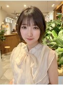 【ナチュラルヘア】ひし形くびれ顔まわりレイヤー　★薄め前髪