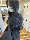 くびれヘアブルーブラックウェーブ