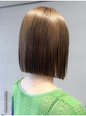 ボブショートボブ縮毛矯正ベージュグレージュ門前仲町