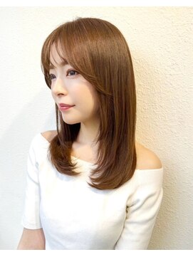 モッズヘア 越谷(mod's hair) ミディアムレイヤー/ミルクティーベージュ/髪質改善/艶髪p越谷