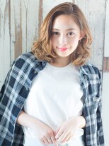 +animo南流山+かきあげバング×キャラメルベージュのセミディA