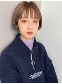 【Bellecoupes】平田澄香 ぱっつんショートボブ 透け感ベージュ