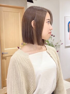 ローレン(LOREN) ミルクティーベージュぷつっとボブケアブリーチ 梅田