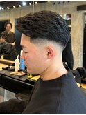 1629黒髪アッシュブラックツーブロック刈り上げ短髪ショート