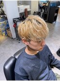 刈り上げセンターパートフェザーパーマサーフカールr
