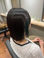 フェアリーテイル(fairy tale)&nbsp;イヤリングカラー ブリーチ インナーカラー  切りっぱなしボブ