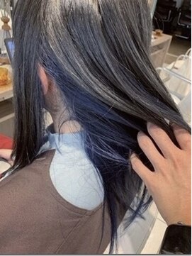 アース オーセンティック 三鷹店(EARTH Authentic) インナーカラー×ネイビー
