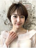 うる艶カラー30代40代50代丸みショートひし形新宿