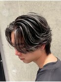 白髪ぼかしハイライト　シルバー