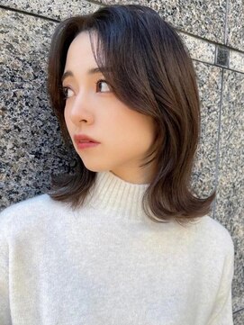 グロー 大宮(GLROW) ブリーチなしチョコレート色×前髪/顔周りレイヤー韓国ヘア[大宮